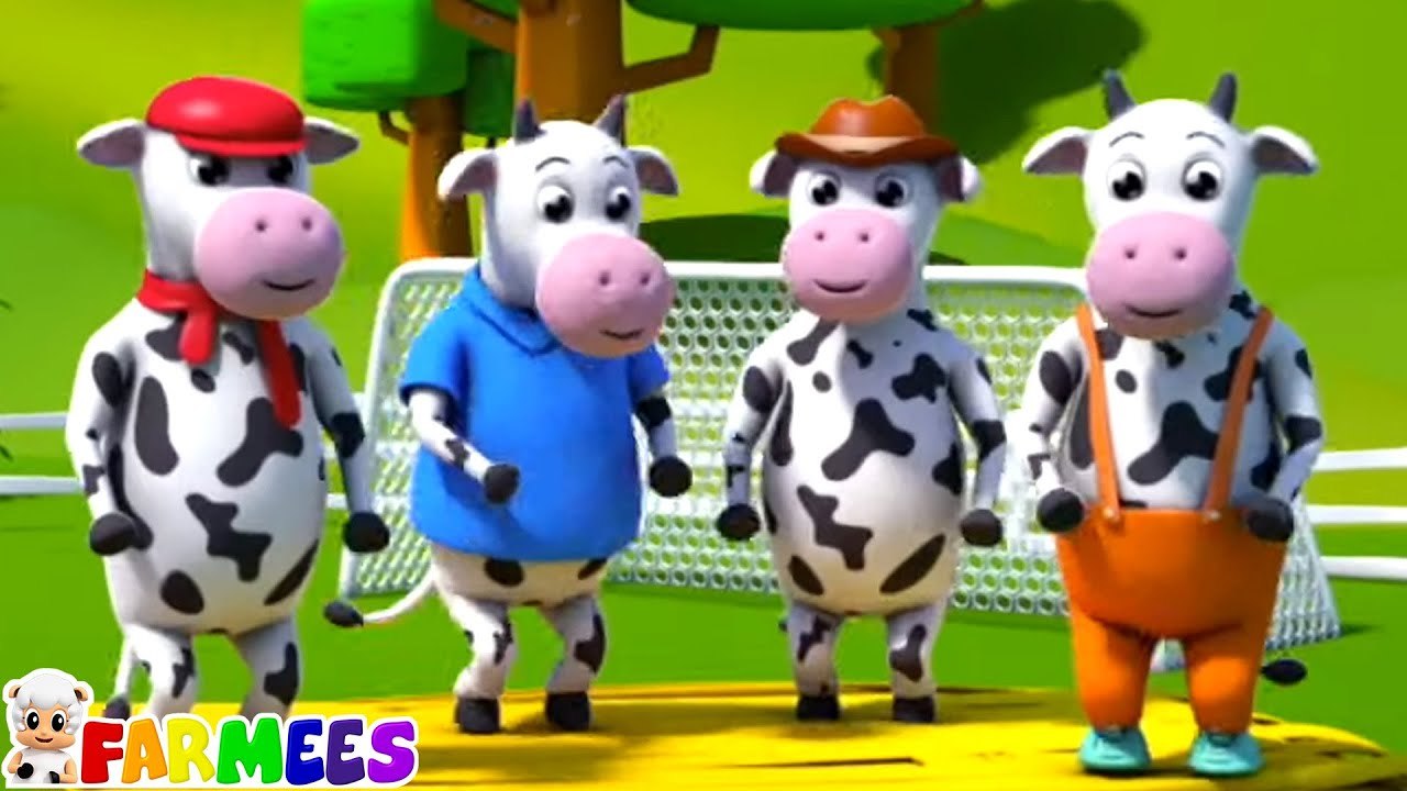 Five Little Cows - Kindergarten Songs & Baby Cartoon Videos