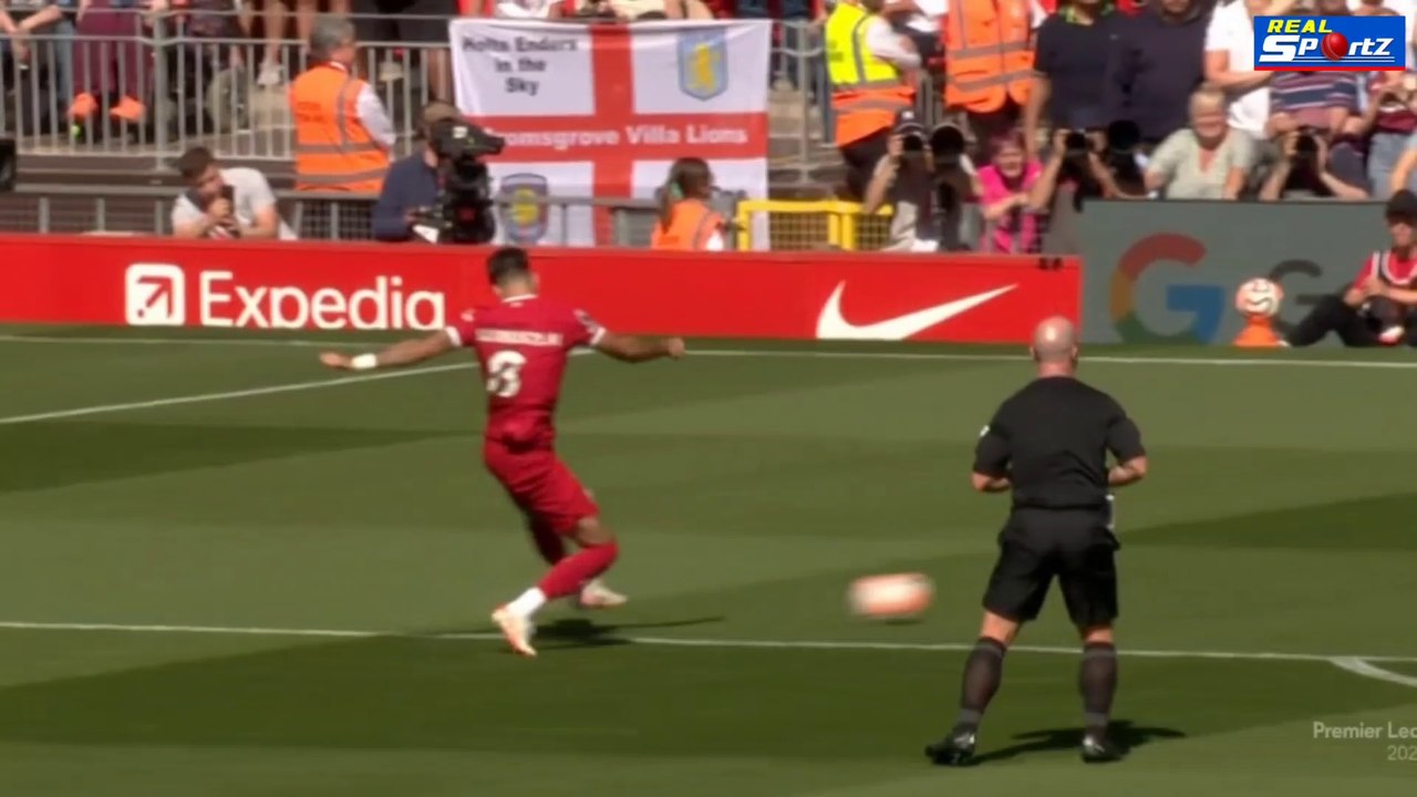 Dominik Szoboszlai Score First Goal for Liverpool | Dominik Szoboszlai Goal vs Aston | Premier League