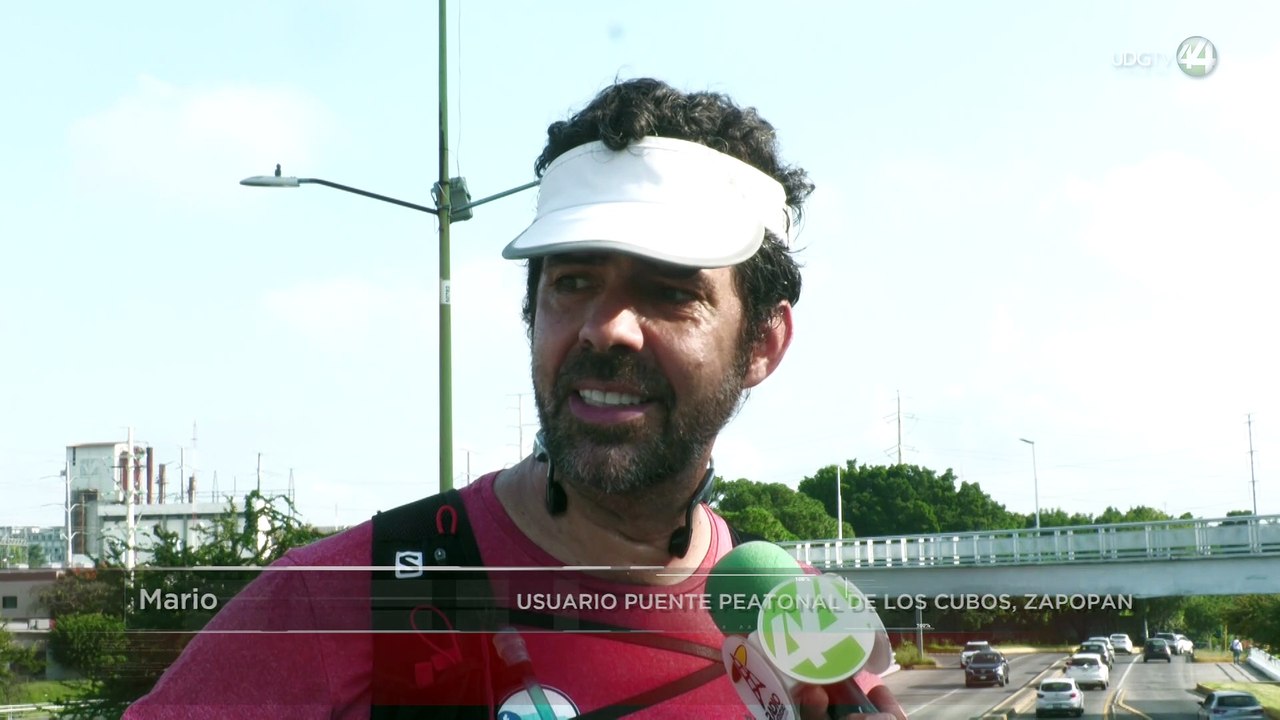 Usuarios exigen reparar luminarias de puente peatonal de los Cubos en Zapopan