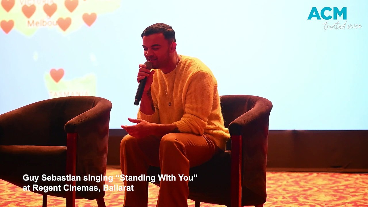 Guy Sebastian sings Standing with You at Regent Cinemas Ballarat - The Courier - October 10 2023