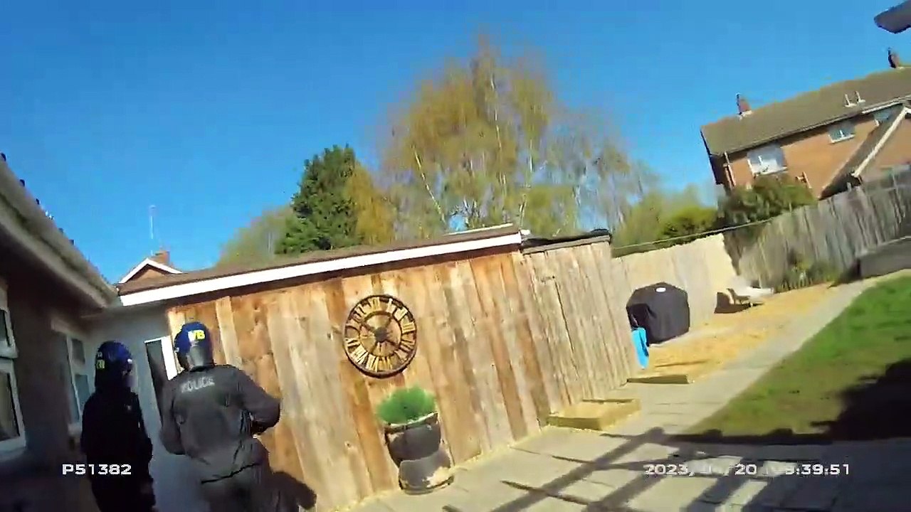 Police footage of drugs raid in Peterborough