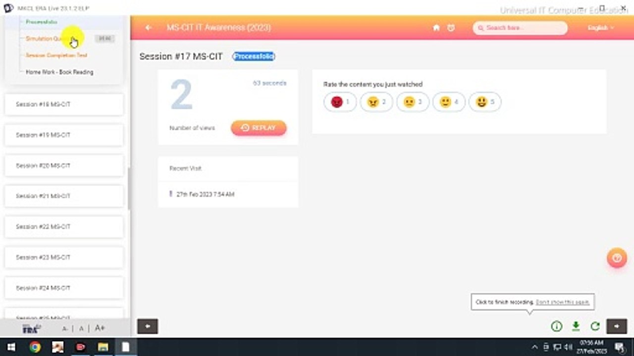 MSCIT Session 17 Simulation Questions