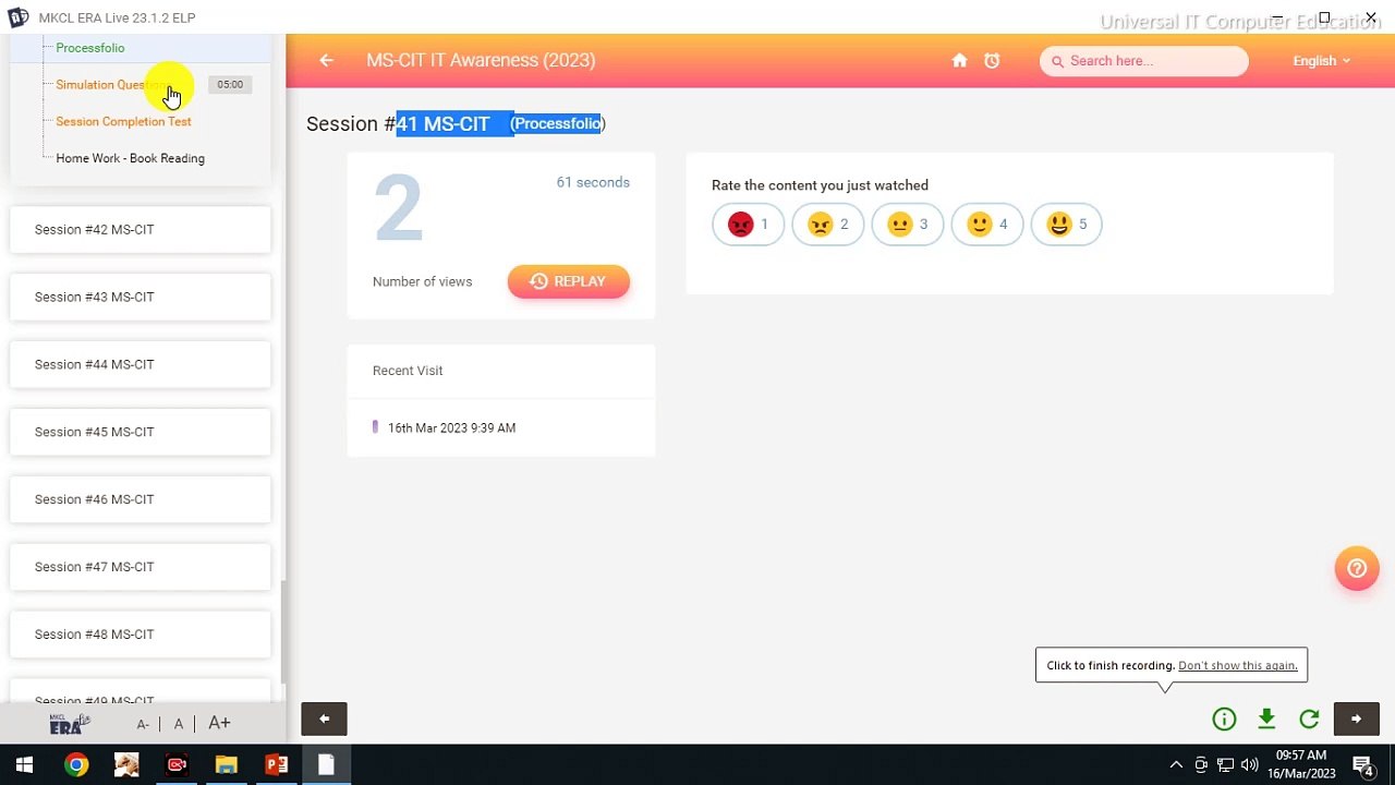 MSCIT Session 41 Simulation Questions