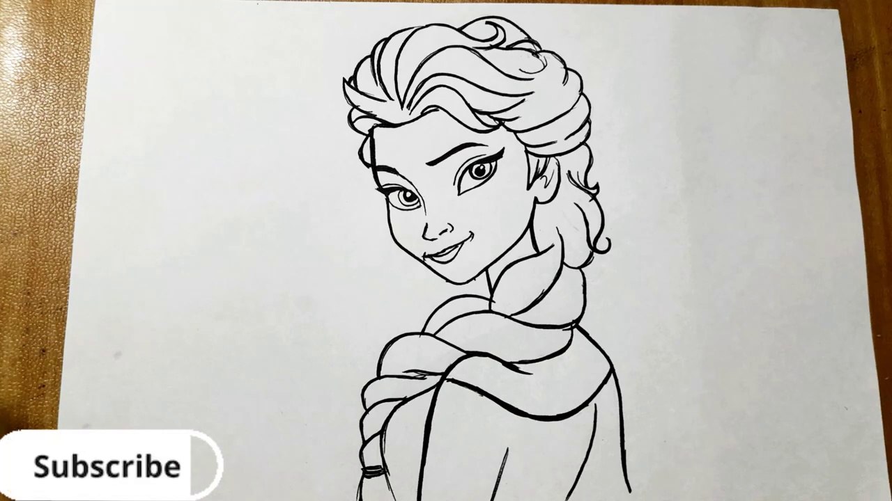 How to Draw Disney Princess Elsa - step by step __ Disney Frozen __ Pencil Sketch