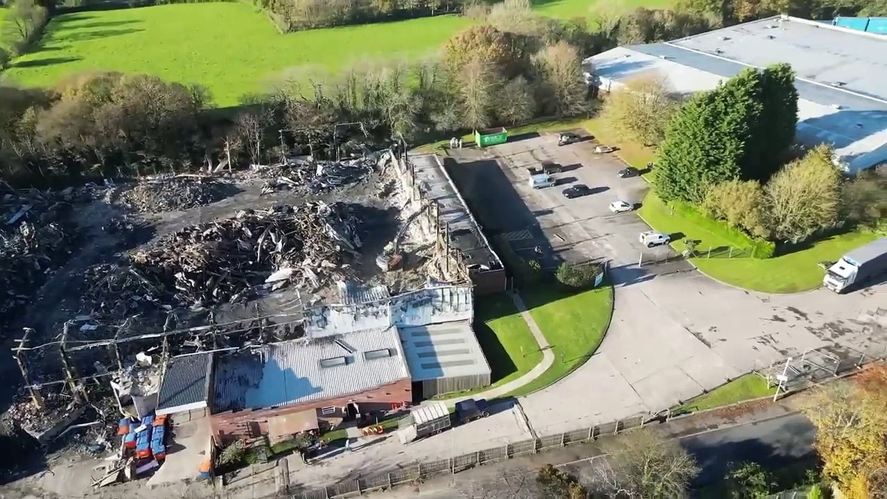 Demolition of Butlers Cheese Building Following Longridge Fire