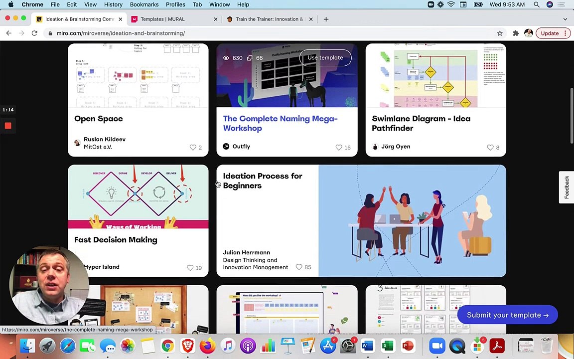 Facilita e conduci workshop con modelli di lavagna virtuale di Miro o Mural. (Esempio di strategia)