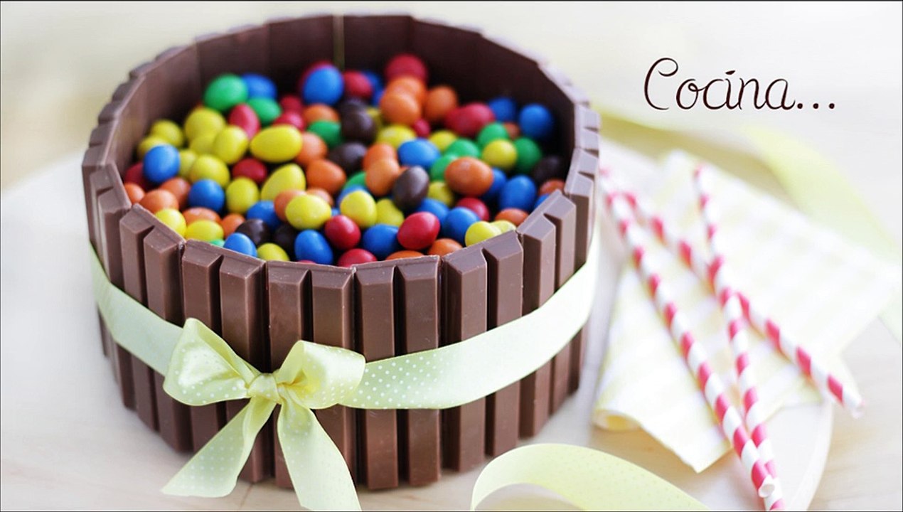 Tarta kit kat con ganache de chocolate
