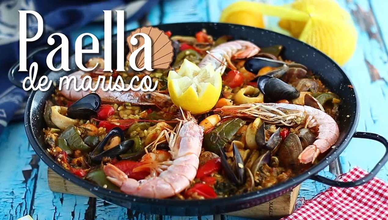 Paella de marisco como en el chiringuito