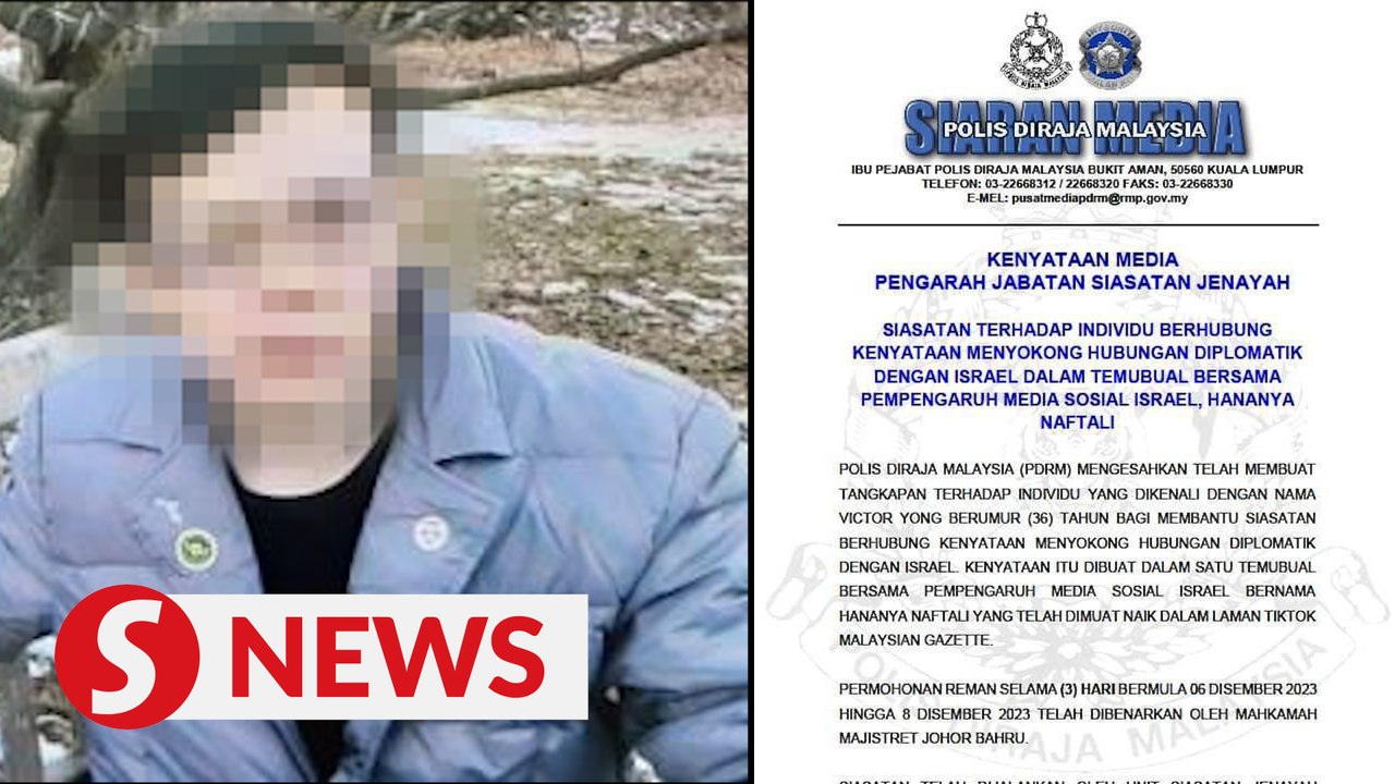 Man arrested over statement supporting diplomatic ties between Malaysia, Israel