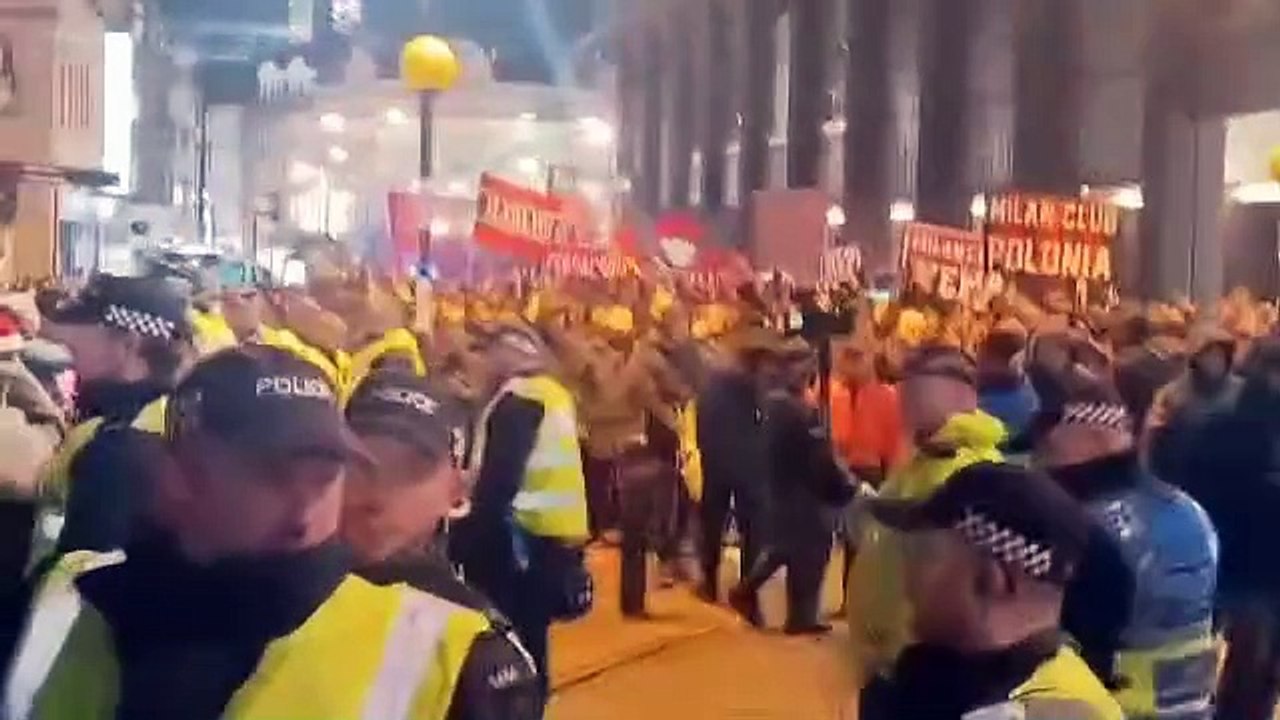 AC Milan fans march to St James Park