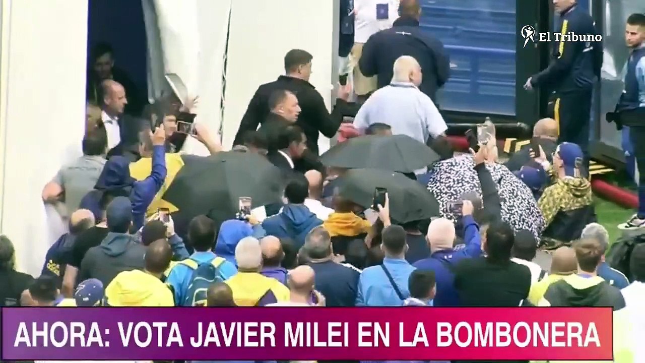 Milei votó en la Bombonera