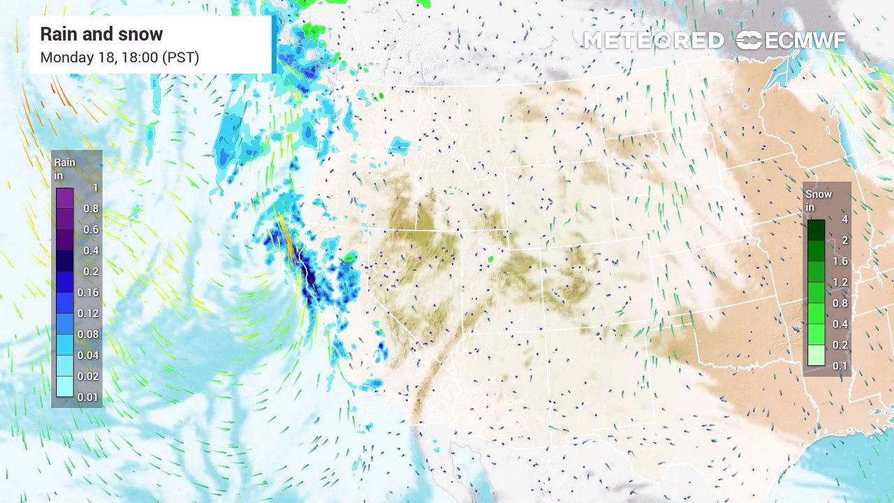 Continual rain in the west coast