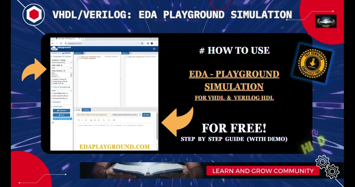 EDA Playground Secrets Revealed: Learn VHDL & Verilog in Minutes [Step-by-Step Tutorial] [In Hindi]