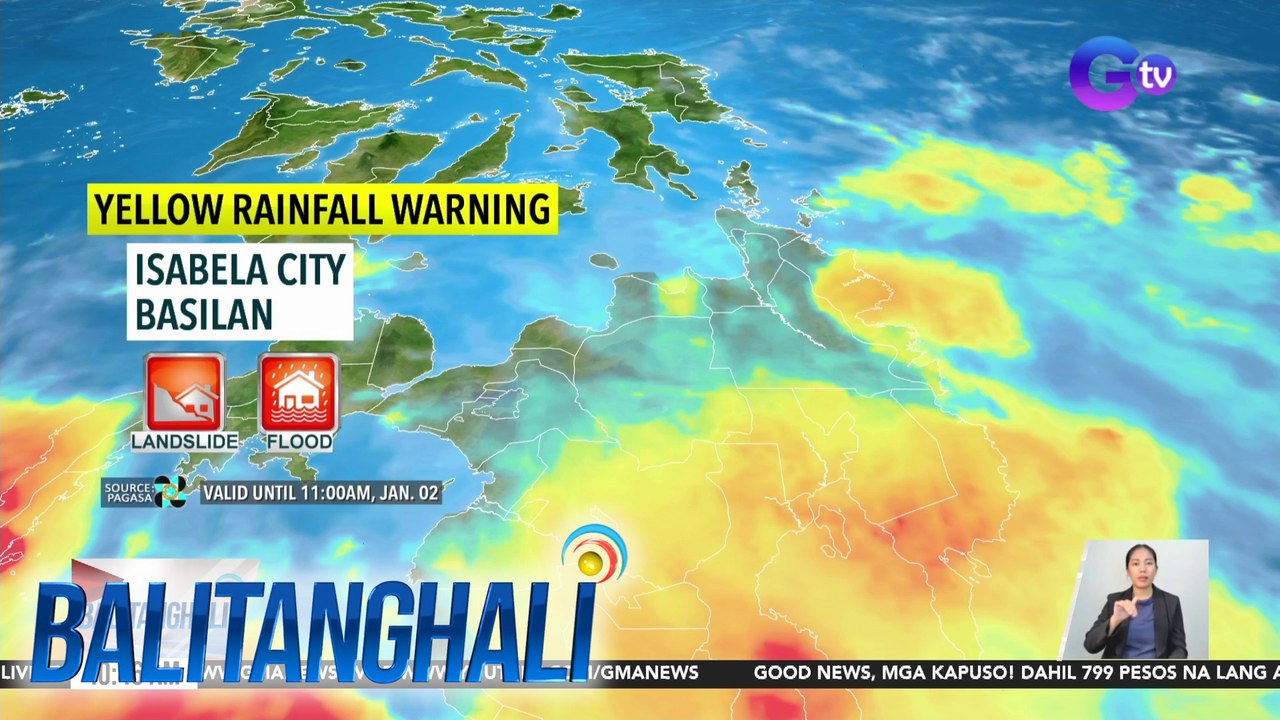 Yellow Rainfall Warning, nakataas ngayon sa Isabela City at Basilan | BT