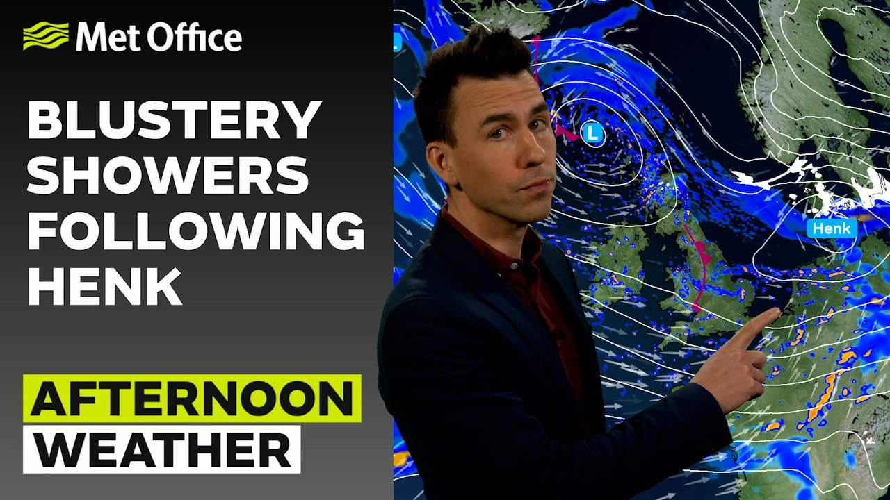 Met Office Afternoon Weather Forecast 03/01/23 - Blustery showers in the south, rain across northwest and eastern Scotland