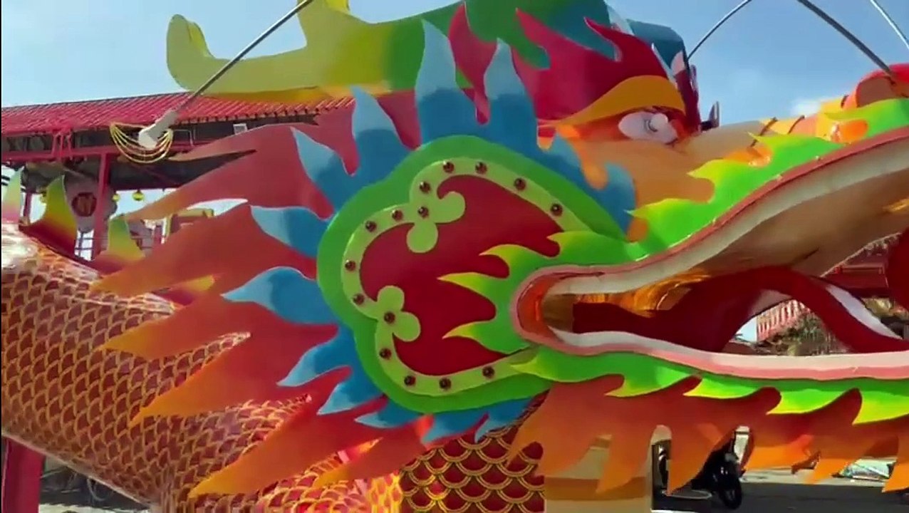废物利用打造百尺巨龙 新春打卡最新景点