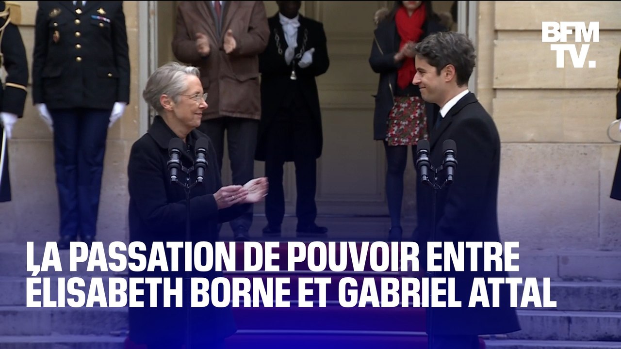 "J'emmène avec moi, ici à Matignon, la cause de l'école": la passation de pouvoir entre Élisabeth Borne et Gabriel Attal