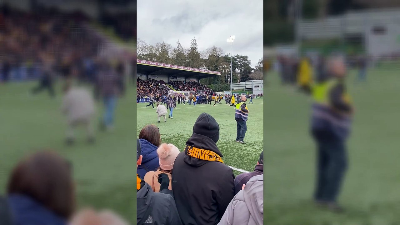 There was a pitch invasion at the end of the match