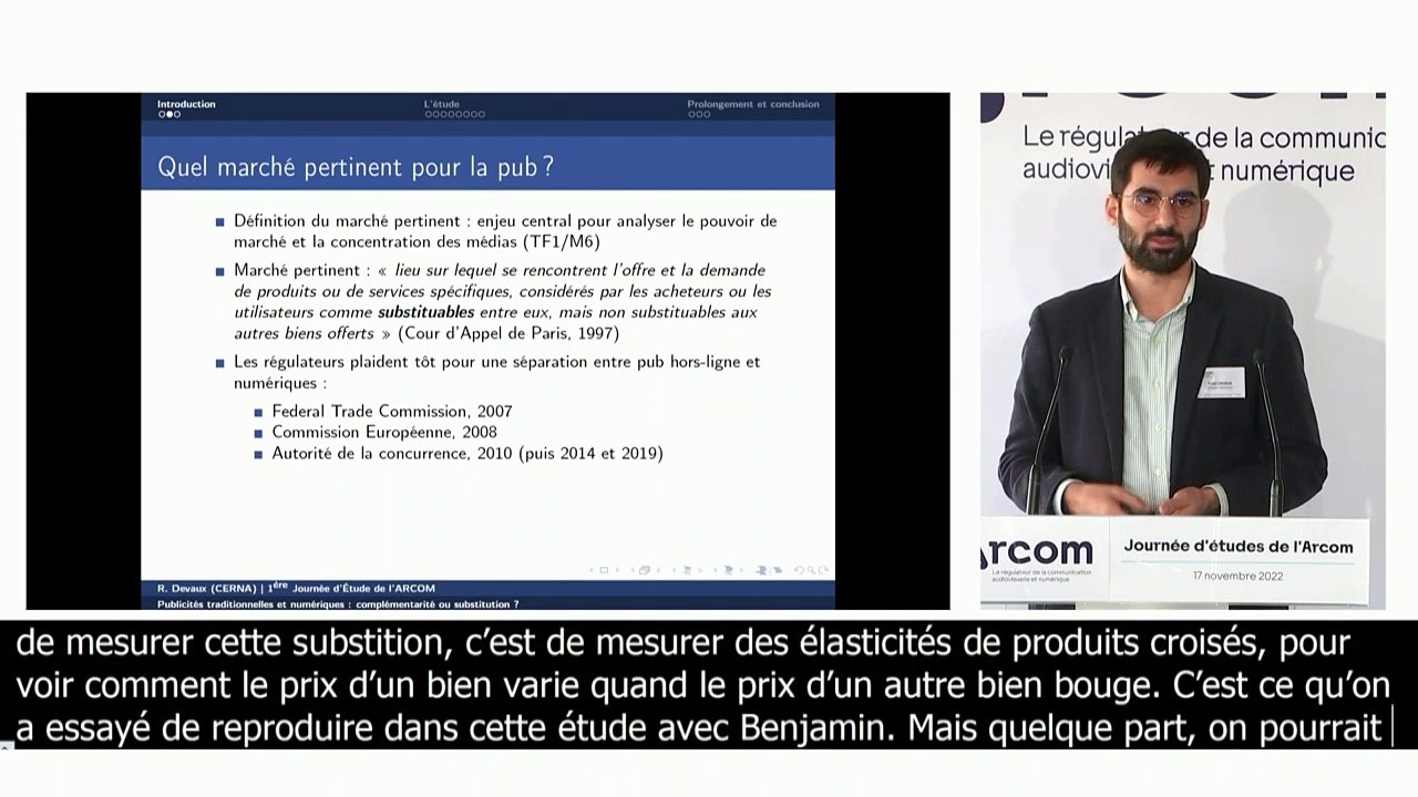 Journée d'études 2022 de l'Arcom : Rémi Deveaux
