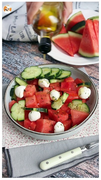 Watermelon and cucumber salad