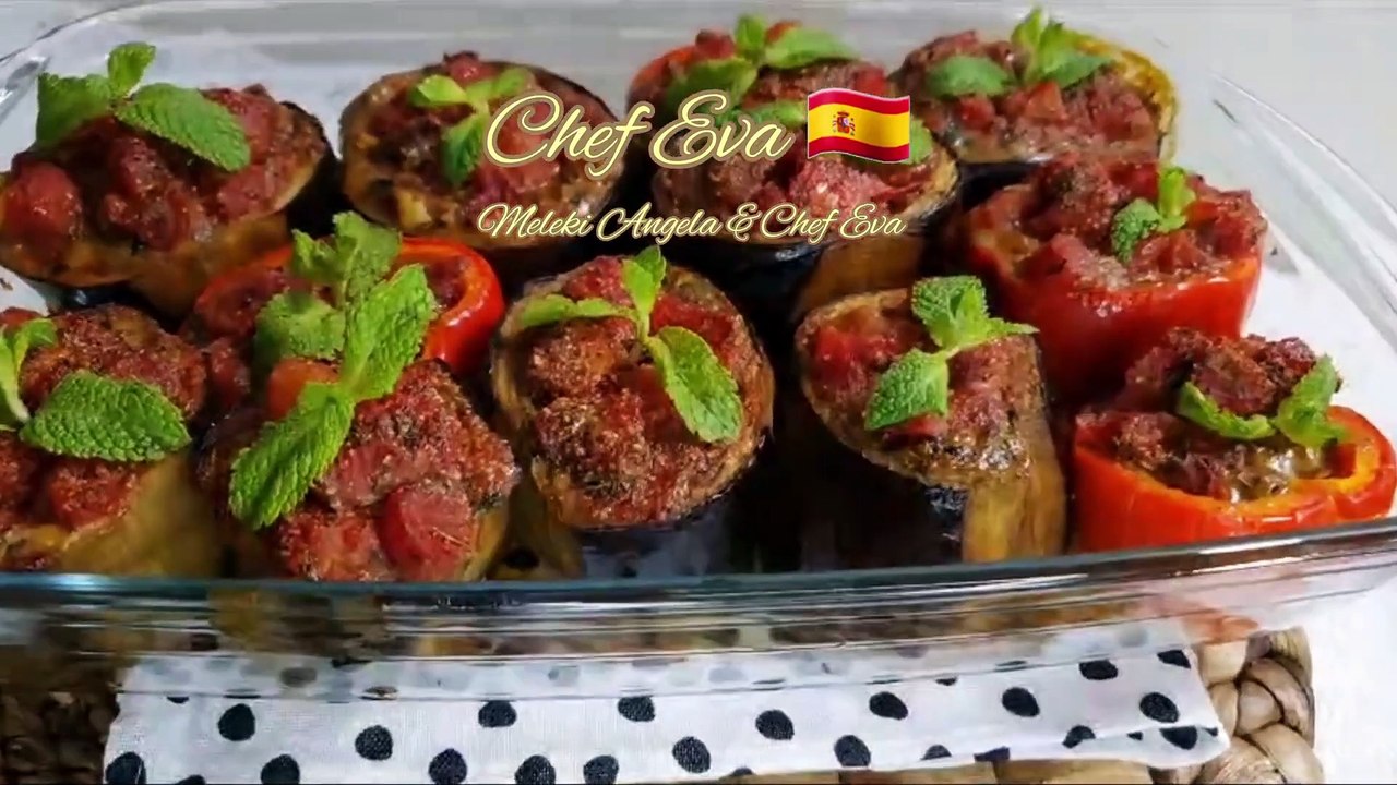 الباذنجان المحشي بالخضروات طبق نباتي لذيذ سهل اقتصادي مع الشيف ايفا