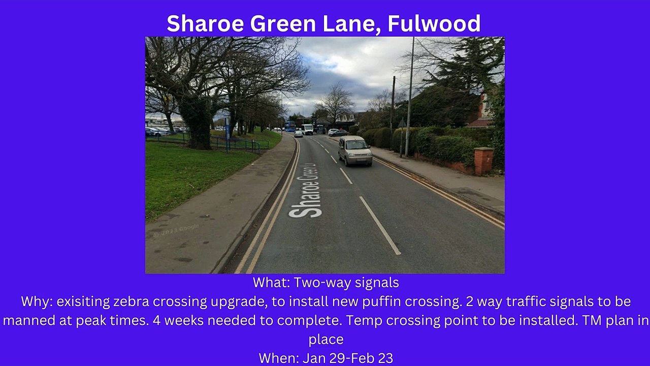 Preston roadworks Jan 29-Feb 4