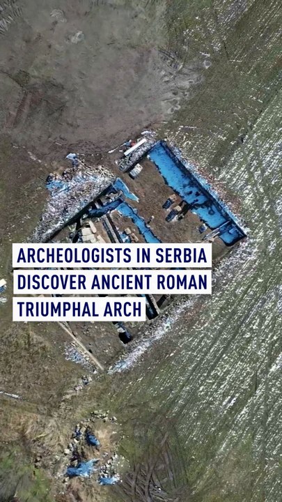 Archeologists in Serbia discover ancient Roman triumphal arch