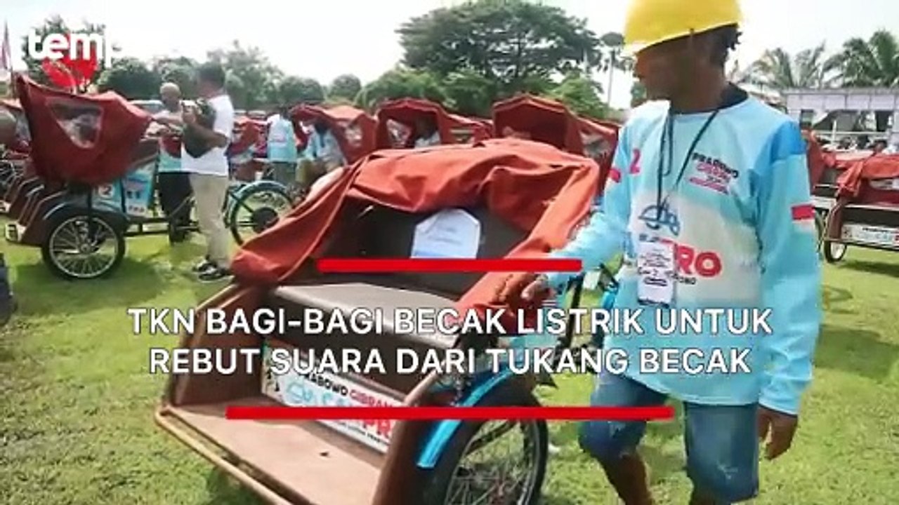 TKN Bagi-bagi Becak Listrik untuk Rebut Suara dari Tukang Becak