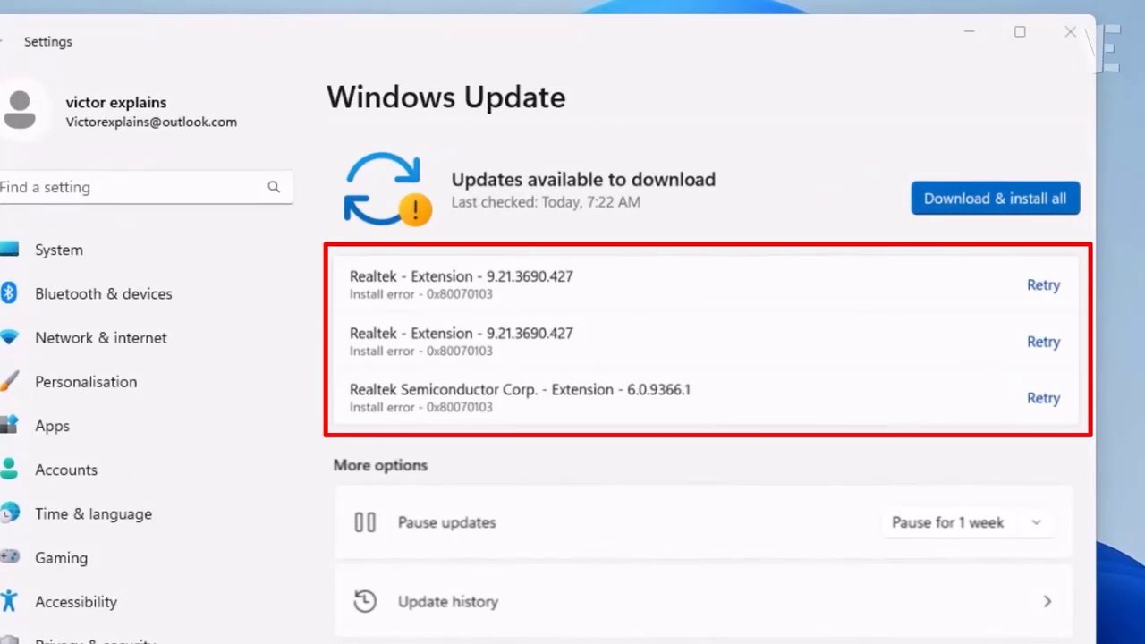 How To Fix Realtek Semiconductor Corp. - Extension 0x80070103 Error in Windows 11