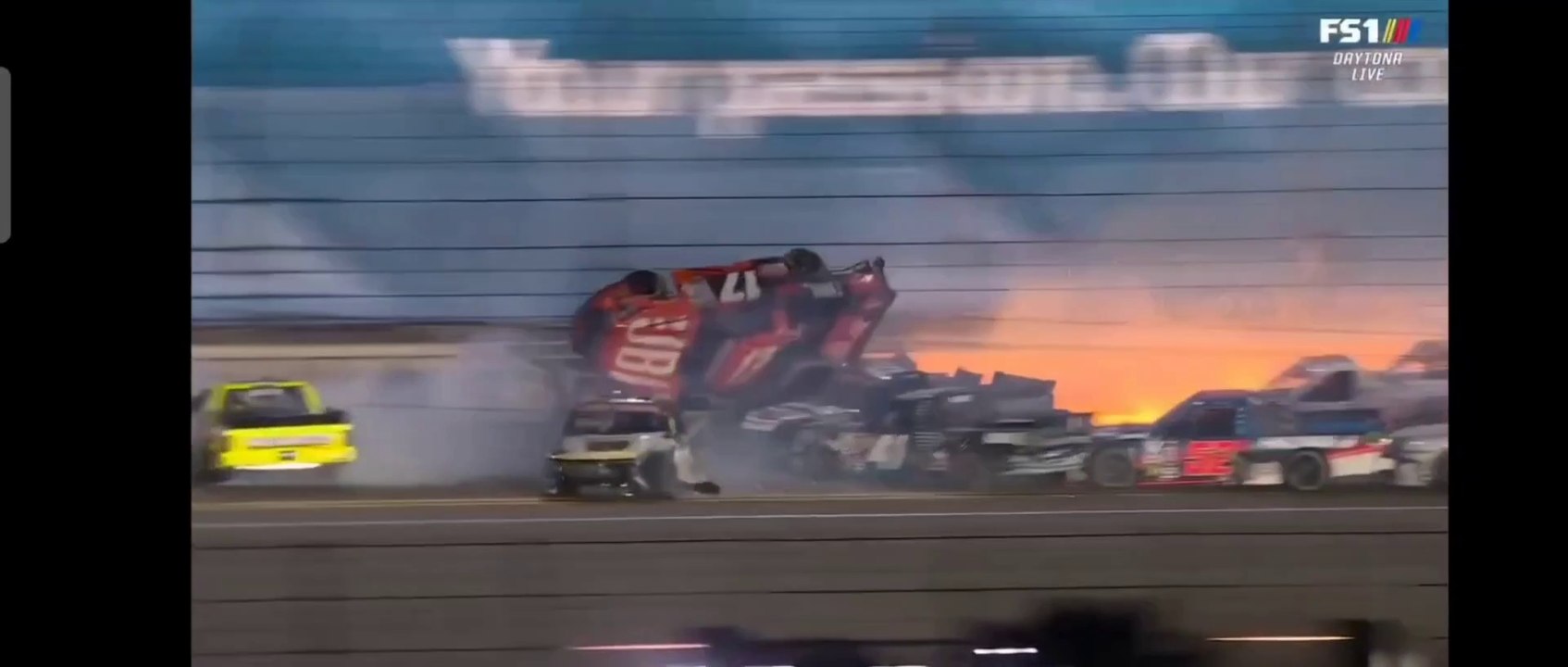 NASCAR Truck Series 2024 Daytona Race Gray Huge Flip Massive Big One
