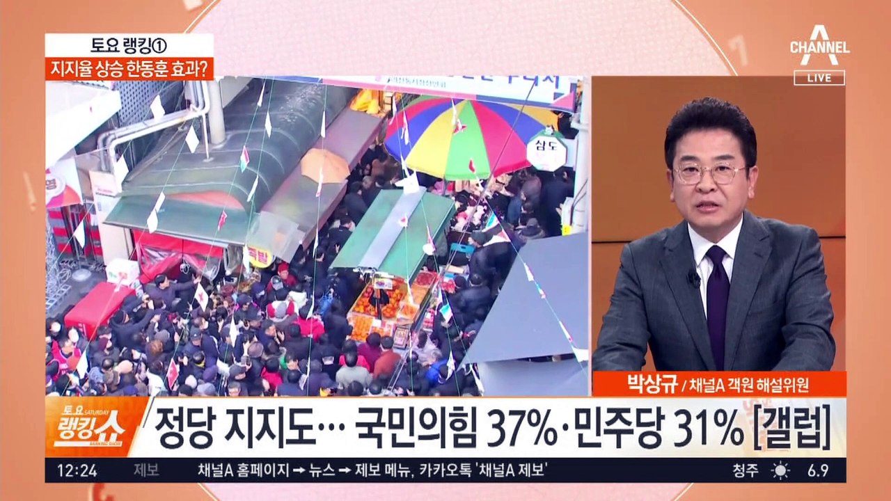 국민의힘 지지율 상승…한동훈 효과?