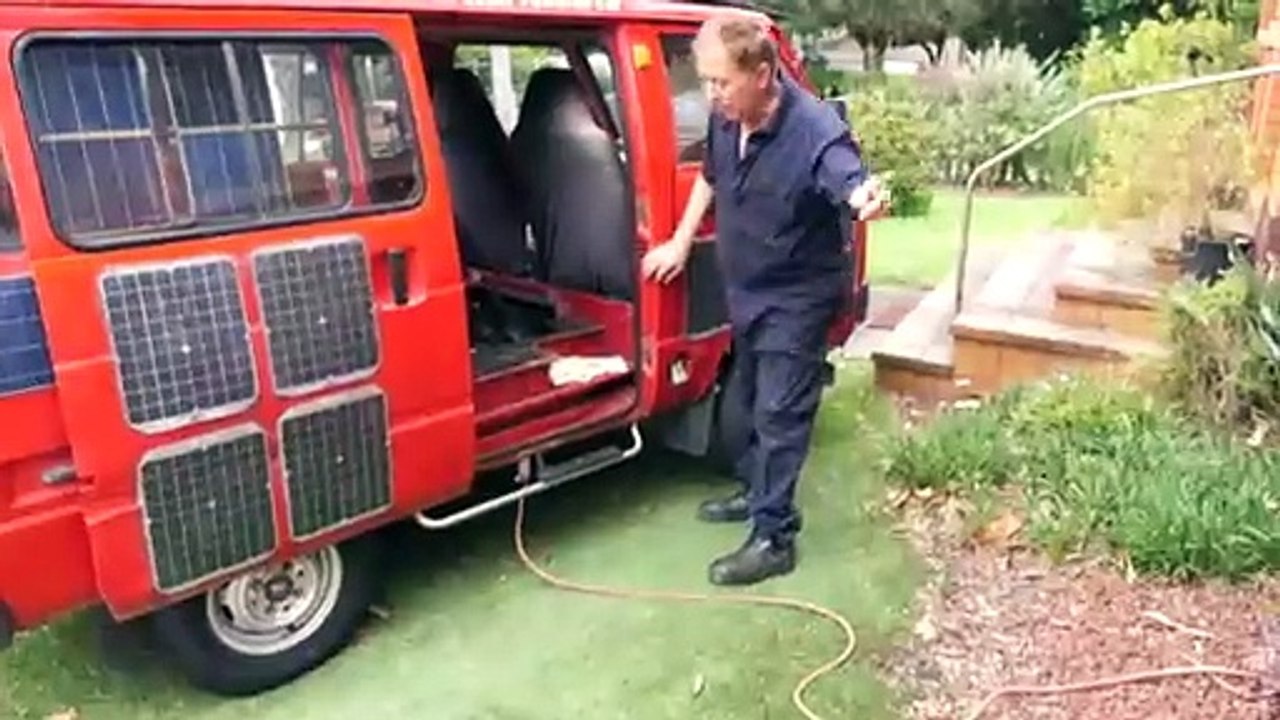Backyard inventor uses solar power to convert van