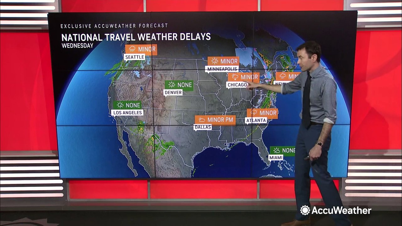 Storms to cause travel problems in the eastern US this Wednesday