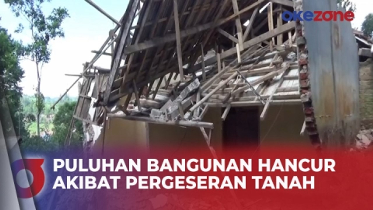 Puluhan Bangunan Hancur akibat Pergeseran Tanah di Cibedug, Bandung Barat