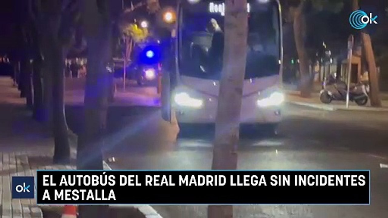 El autobús del Real Madrid llega sin incidentes a Mestalla