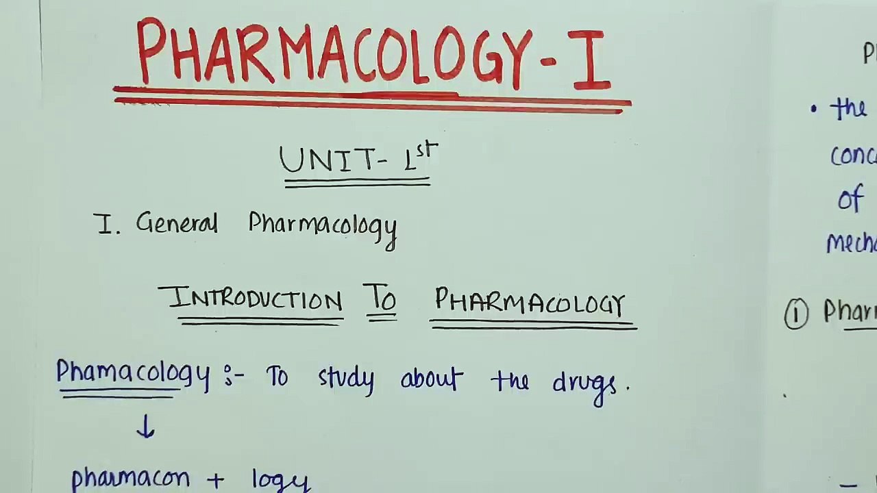 Basic Introduction to Pharmacology _ Pharmacodynamics _ Pharmacokinetics _ L-1, U-1 _ B Pharma 4 sem