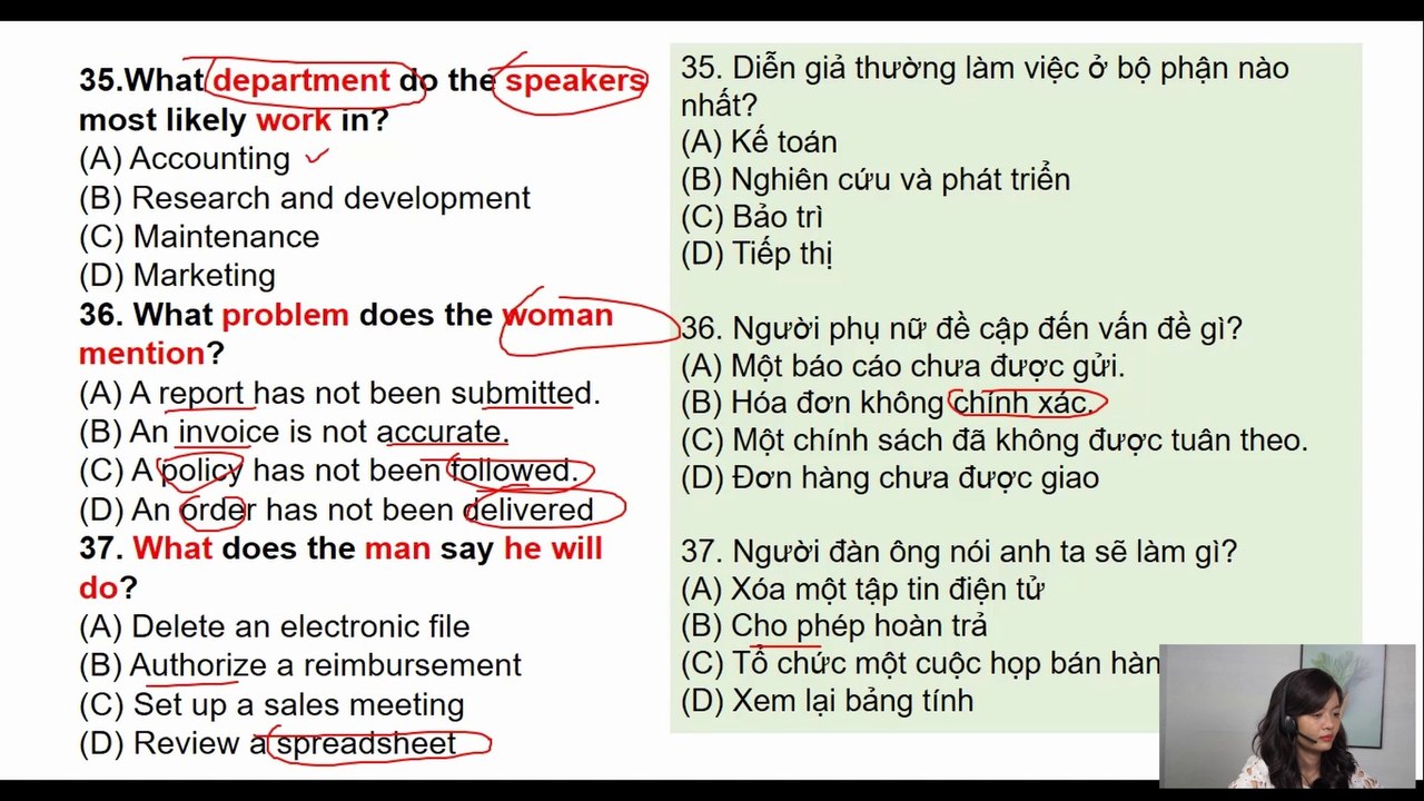 GIẢI ĐỀ ETS 2024 TOEIC TEST 1 TOEIC LISTENING PART 3