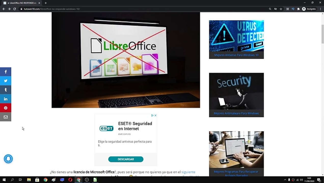 ⛔ LIBREOFFICE NO RESPONDE SOLUCIÓN FÁCIL y RÁPIDA
