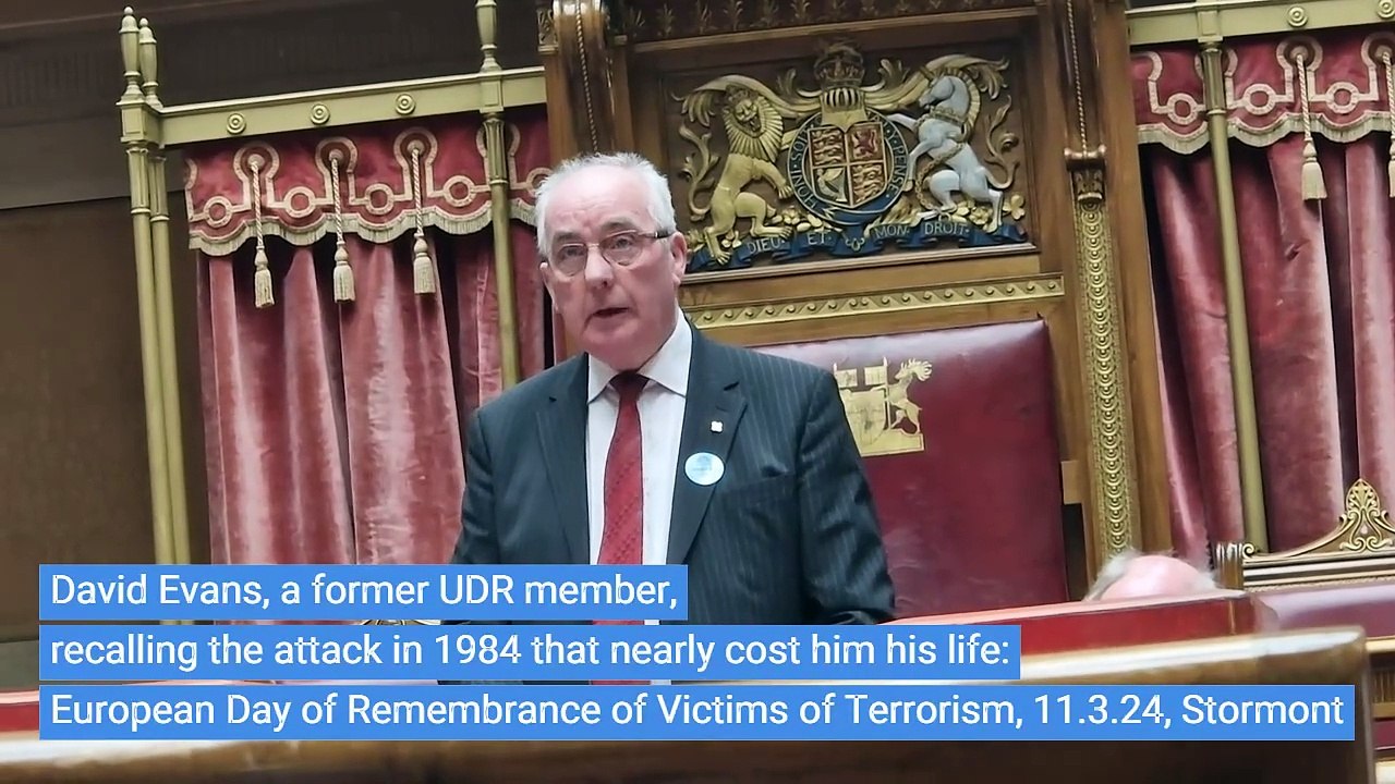 David Evans on the gun attack that nearly killed him: Stormont, 11.3.24