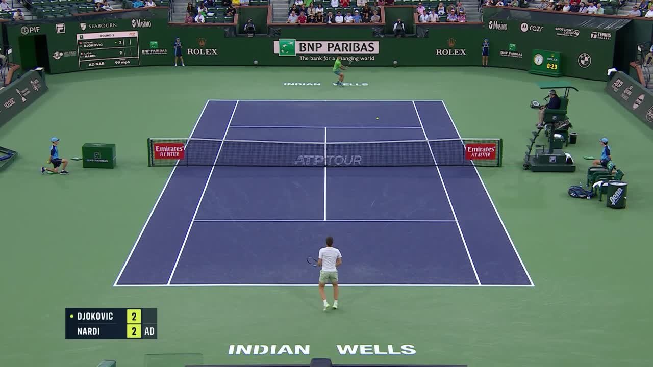 ATP 1000 Indian Wells: Nardi vs. Djokovic highlights