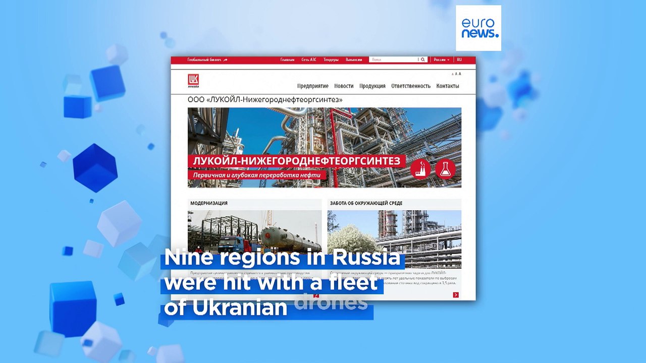 Fire reported at Russian oil refineries after mass Ukrainian drone attack