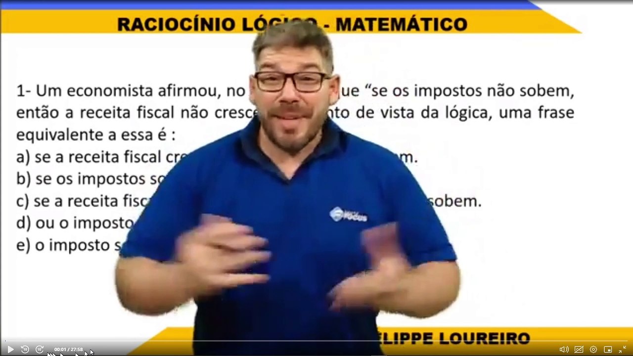 A02 Equivalência lógica Parte II - Raciocínio Lógico
