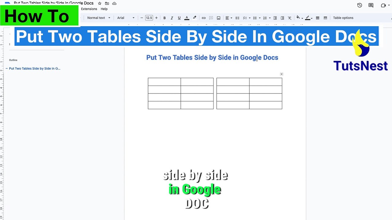 How to Put Two Tables Side by Side in Google Docs _Full Guide.