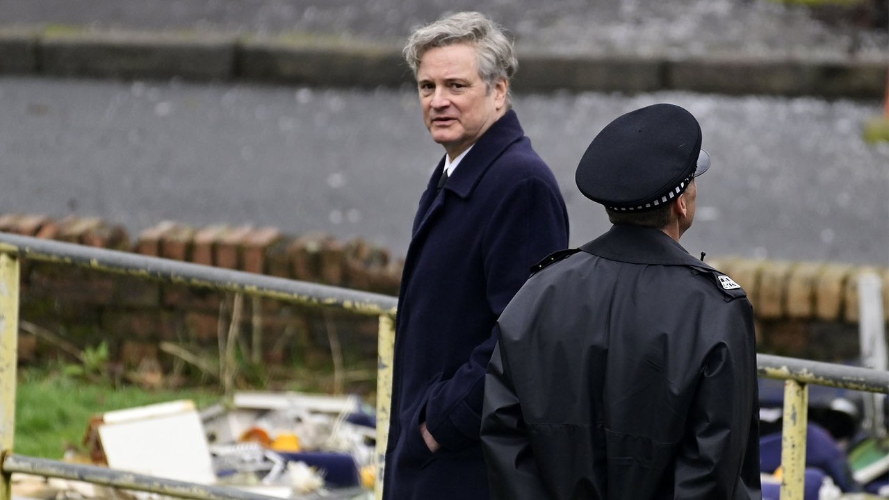 Colin Firth filming Lockerbie in Bathgate