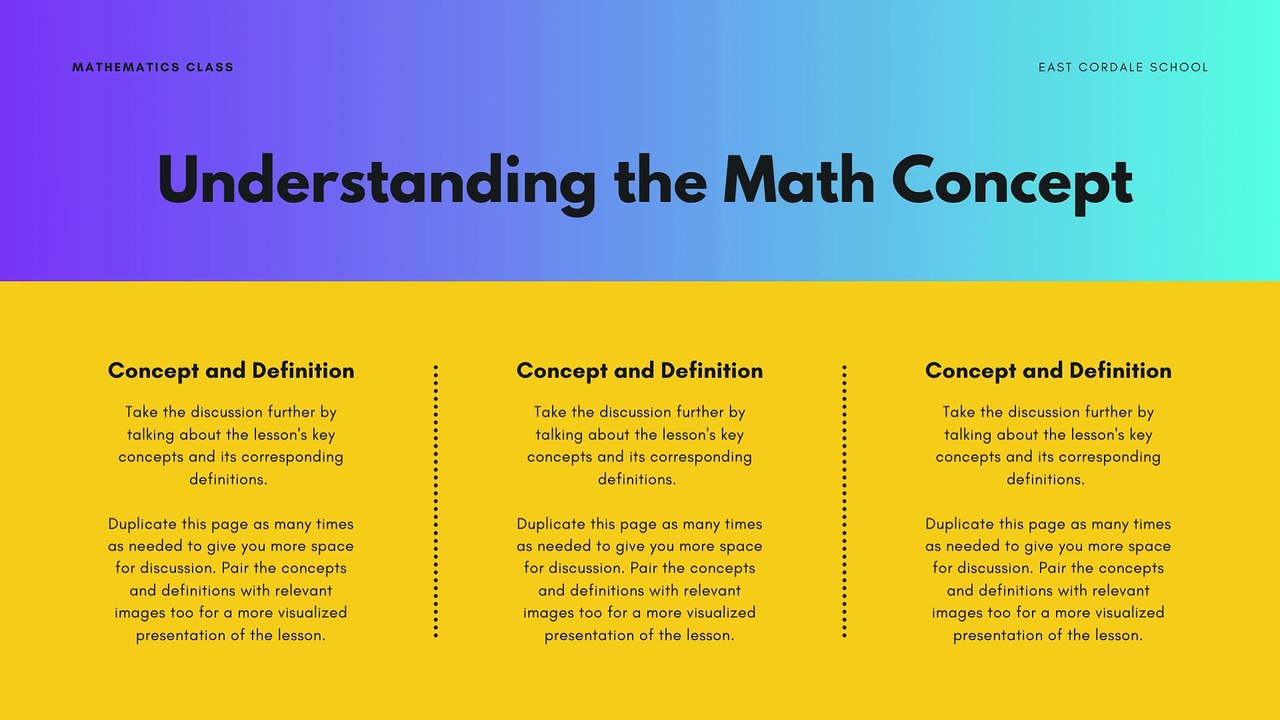 Math Education Presentation Skeleton in a Colorful Geometric Style