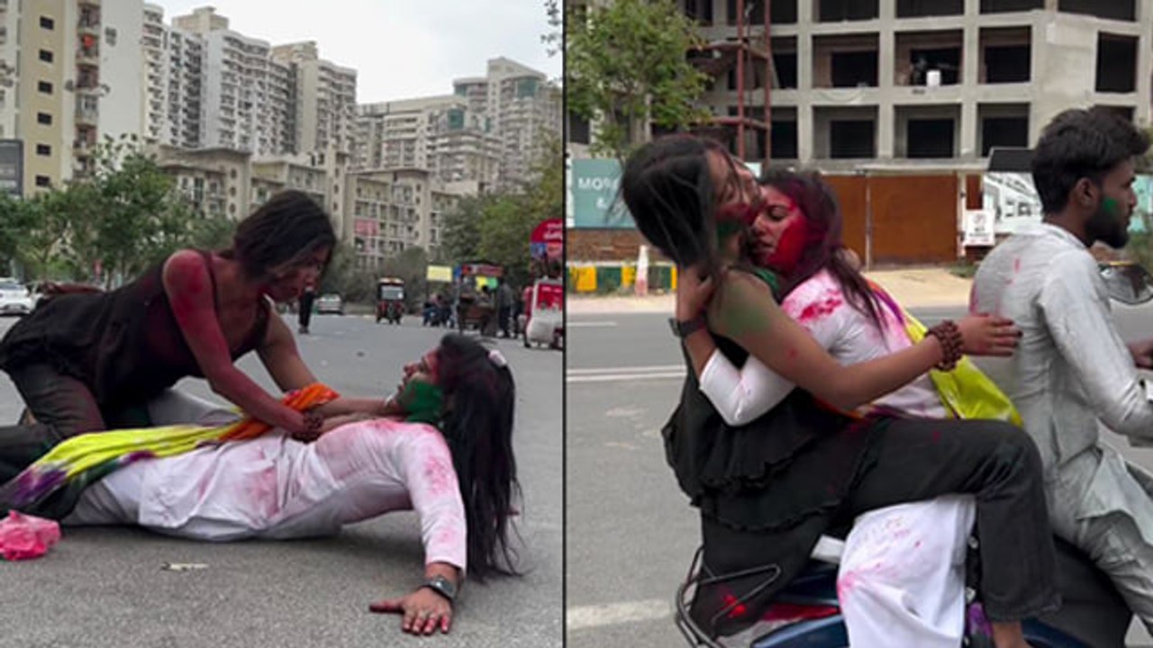 Holi 2024: Delhi Metro Girls Dance Rang Laga De Re On Road, Police 33K Rupees Challan, Public Angry