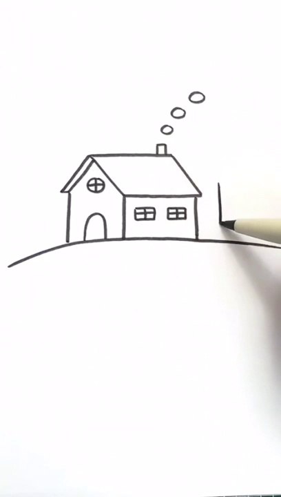 How to draw simple house | House drawing