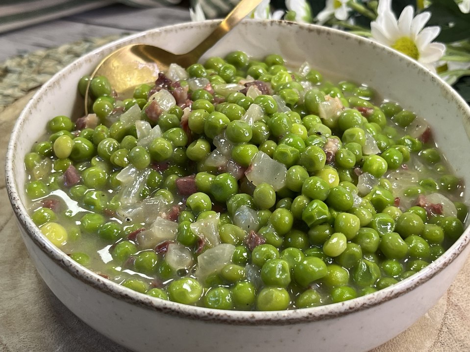 Guisantes con jamón - Cocina Fácil