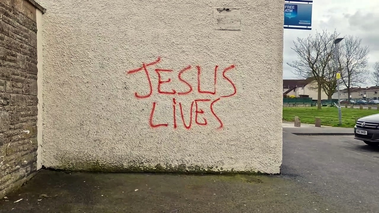 GRAFFITI AT TAGHNEVAN IN LURGAN CO ARMAGH