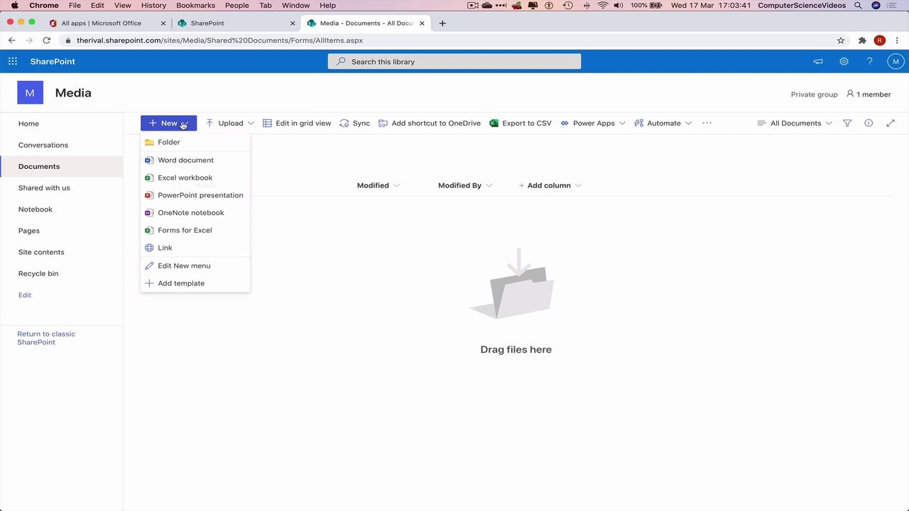 How to CREATE a Folder For Your Team Site On Microsoft SharePoint for Office 365 - Web Based | New